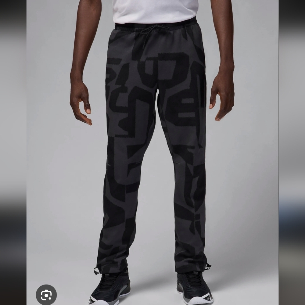 Jordan Sports Men's Black Patterned Dri Fit Pants_XL